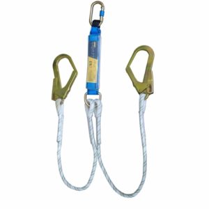 Corde De Positionnement Semi-statique 2 M - Blanc, Avec Mousqueton - Norme EN358, EN362 - Pour Travail En Hauteur
