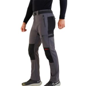 PANTALON GRIS/NEGRO STRETCH POLIES. TREKKING 6300020